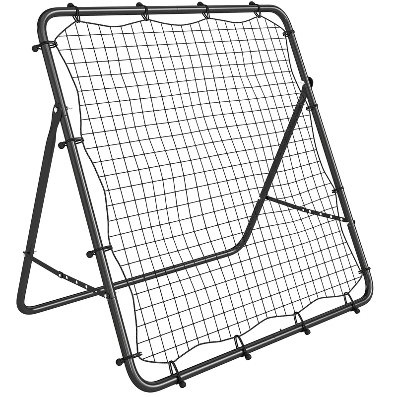 Filet de rebond football entraînement solo 120 x 73 x 112 cm 5 angles réglables cible précision pliable moderne tendance en acier noir 21_0006633