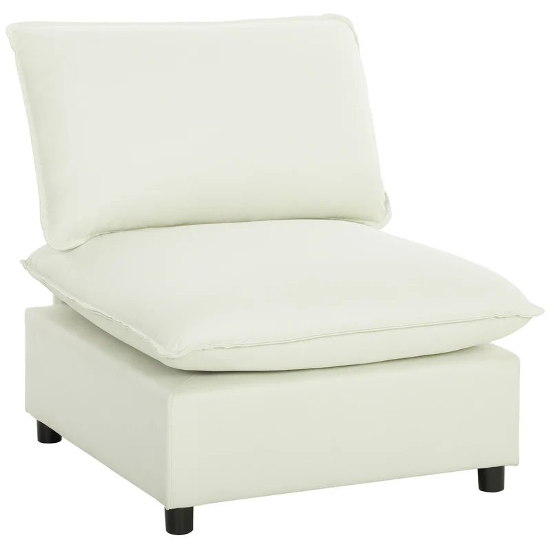 Canapé 1 place compact 74 x 85 x 78 cm assise profonde 62 cm rembourrage haute densité moderne minimaliste en lin crème 21_0003644