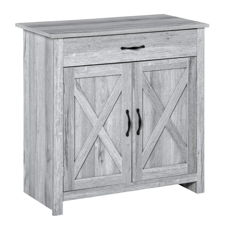 Buffet de rangement 80 x 39,7 x 80 cm tiroir spacieux étagère réglable ambiance cosy rustique contemporain en MDF gris 21_0002231