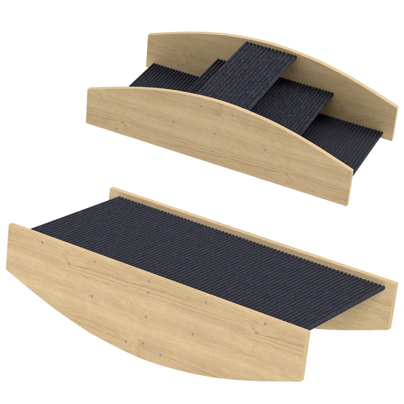 Bascule pour chien réversible escalier 80 x 39,5 x 20 cm antidérapant protège articulations contemporain en bois naturel 21_0007524