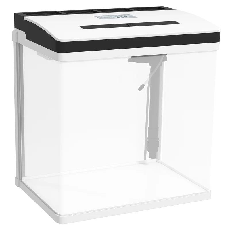 Aquarium rectangulaire pour poissons 38 x 26 x 39,5 cm filtration silencieuse éclairage led moderne épuré en verre blanc 21_0008039