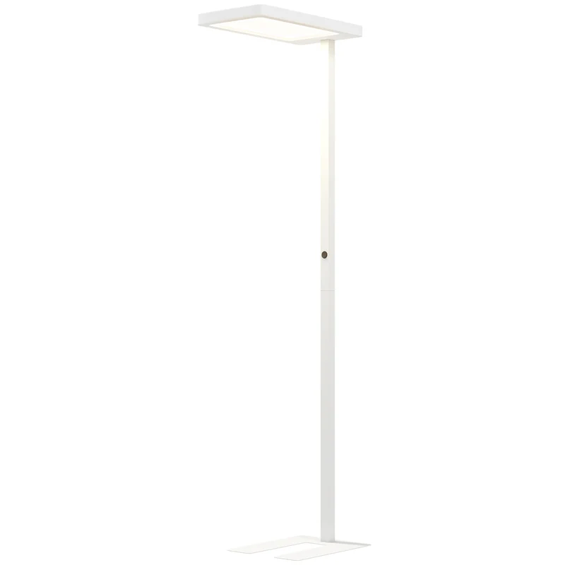 Lampadaire sur pied salon 60 x 32 x 196 cm intensité réglable télécommande soin des yeux minimaliste en métal blanc 21_0007054