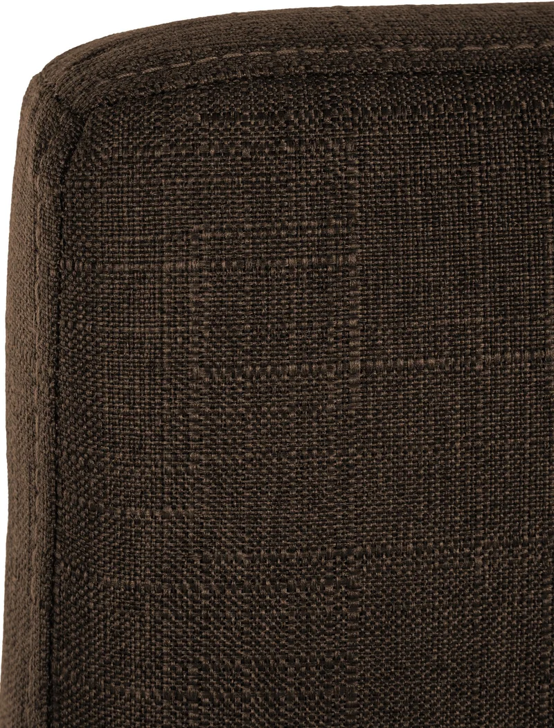 Tabouret de bar x1 design épuré et contemporain en tissu marron cadre à quatre pieds en métal noir 10_0006254