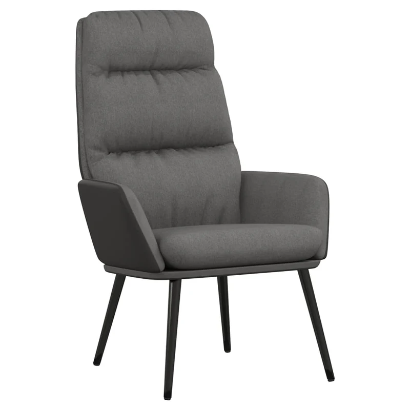 Fauteuil lounge chaise de canapé design moderne en tissu gris clair DEC026662