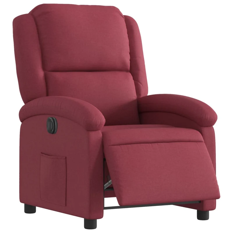 Fauteuil relax TV fonction d'inclinaison électrique très confortable en tissu rouge bordeaux DEC028528