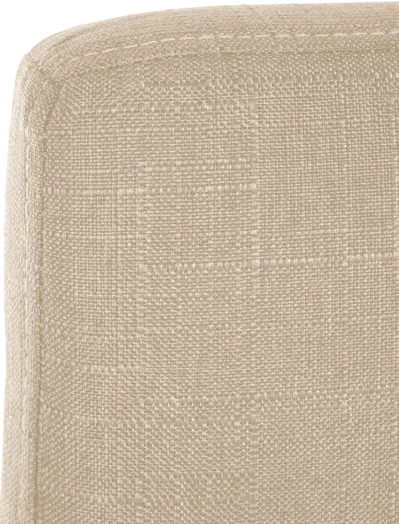 Tabouret de bar x1 design épuré et contemporain en tissu crème cadre à quatre pieds en métal noir 10_0006111