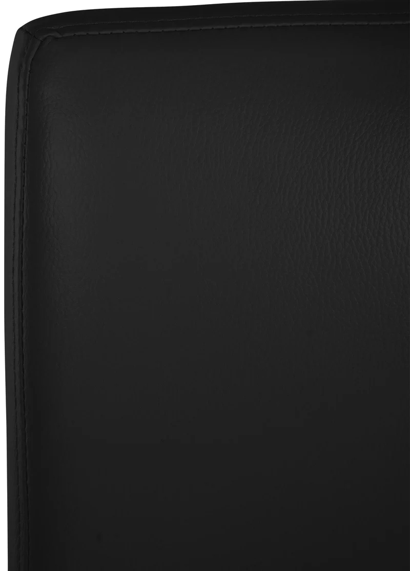 Tabouret de bar x1 design épuré et contemporain en PVC noir cadre à quatre pieds en métal noir 10_0006047