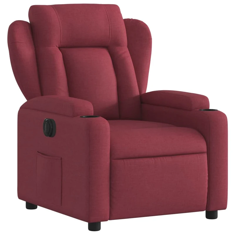Fauteuil relax TV fonction d'inclinaison électrique très confortable en tissu rouge bordeaux DEC028538