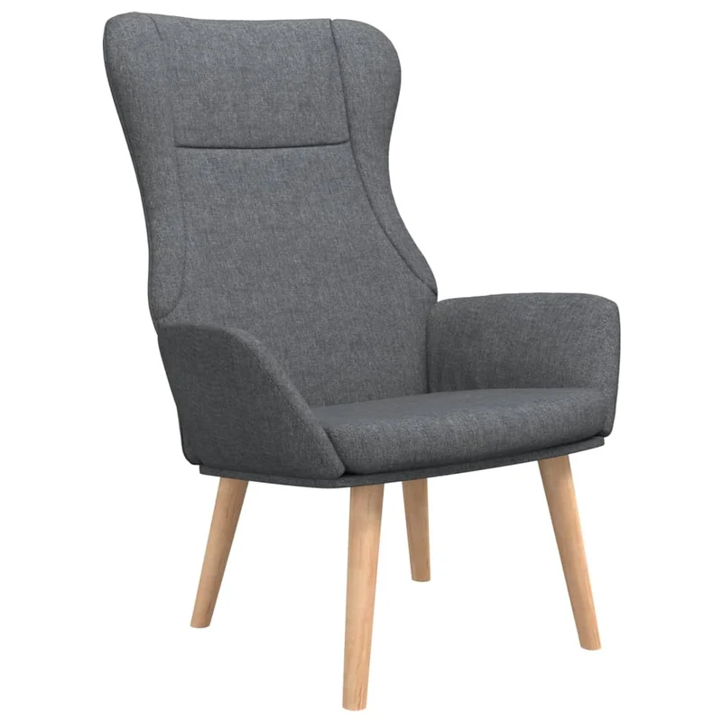 Fauteuil lounge chaise de canapé design moderne en tissu gris foncé DEC026691