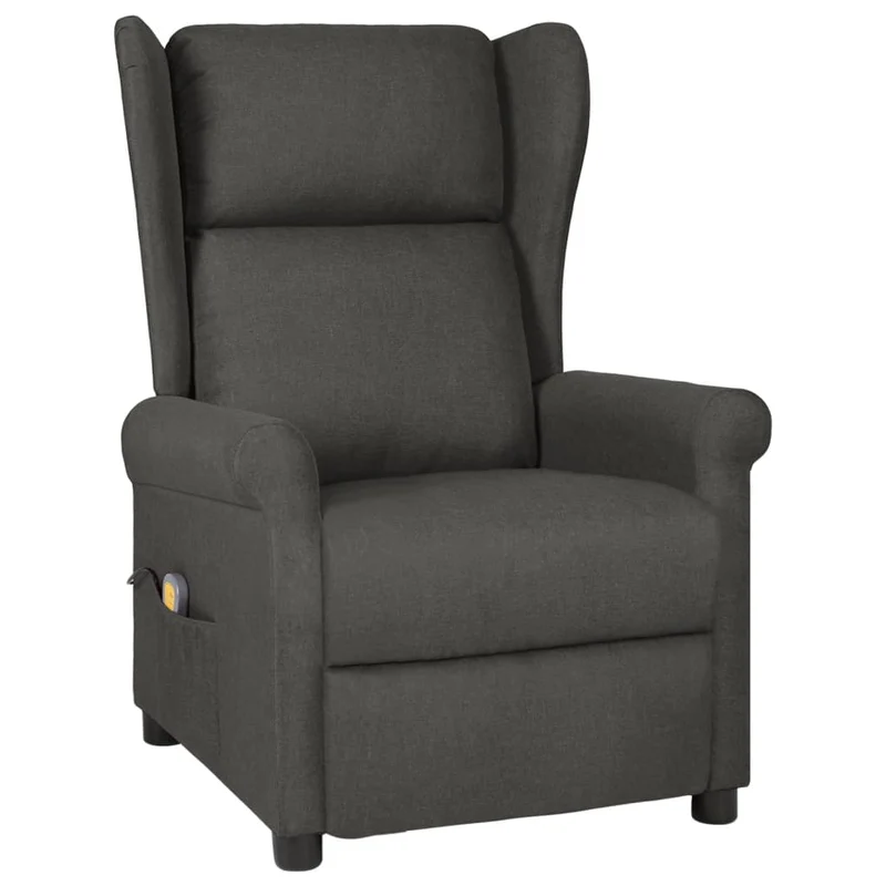 Fauteuil de relaxation avec fonction massage inclinaison manuelle en tissu gris foncé DEC029211