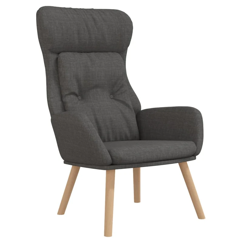 Fauteuil lounge chaise de canapé design moderne en tissu gris foncé DEC026688