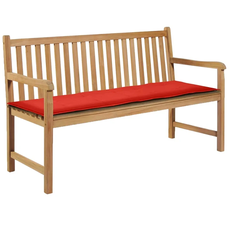 Coussin de banc de jardin 100 % polyester imperméable rouge 150 x 50 x 3 cm DEC021562