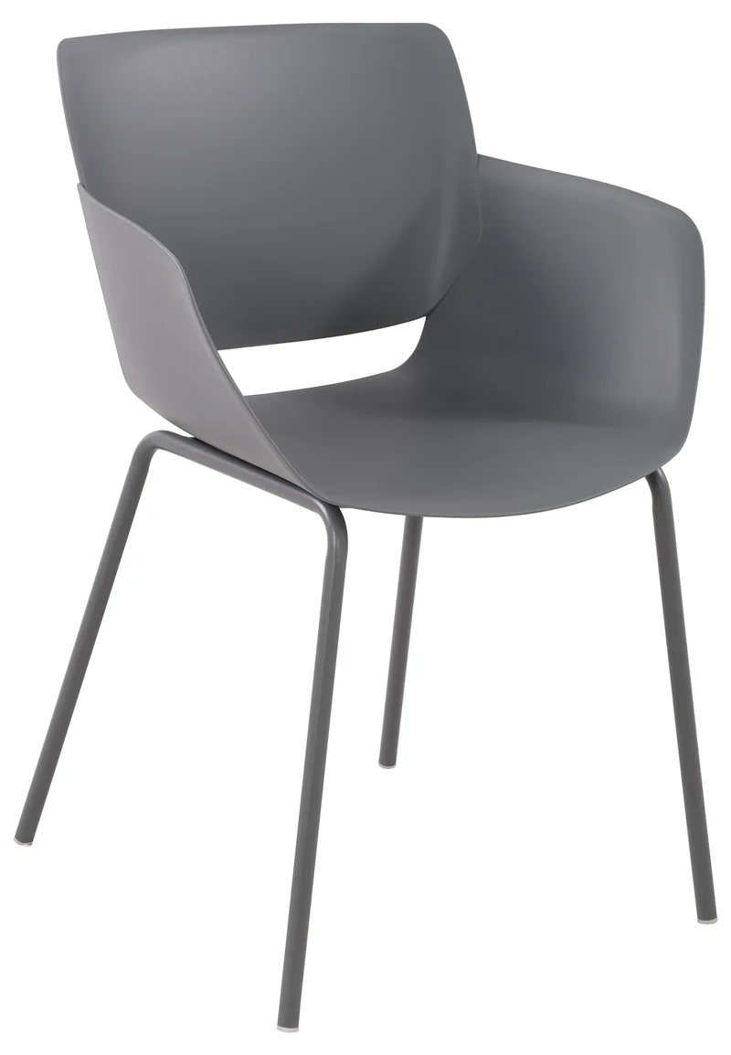 Chaise pour intérieur ou extérieur plastique couleur gris foncé structure acier thermolaqué 10_0007122