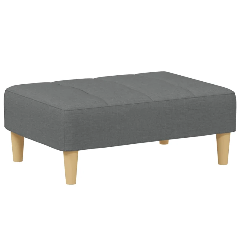 Repose-pieds tabouret 77 x 55 x 31 cm en tissu gris DEC030333