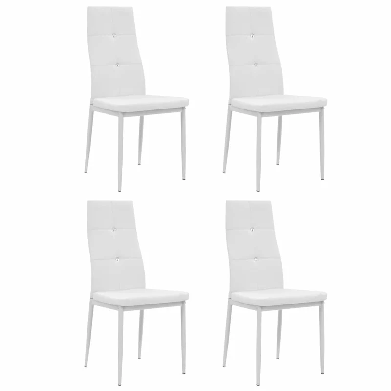 Lot de 4 chaises de salle à manger cuisine design élégant synthétique blanc CDS021252
