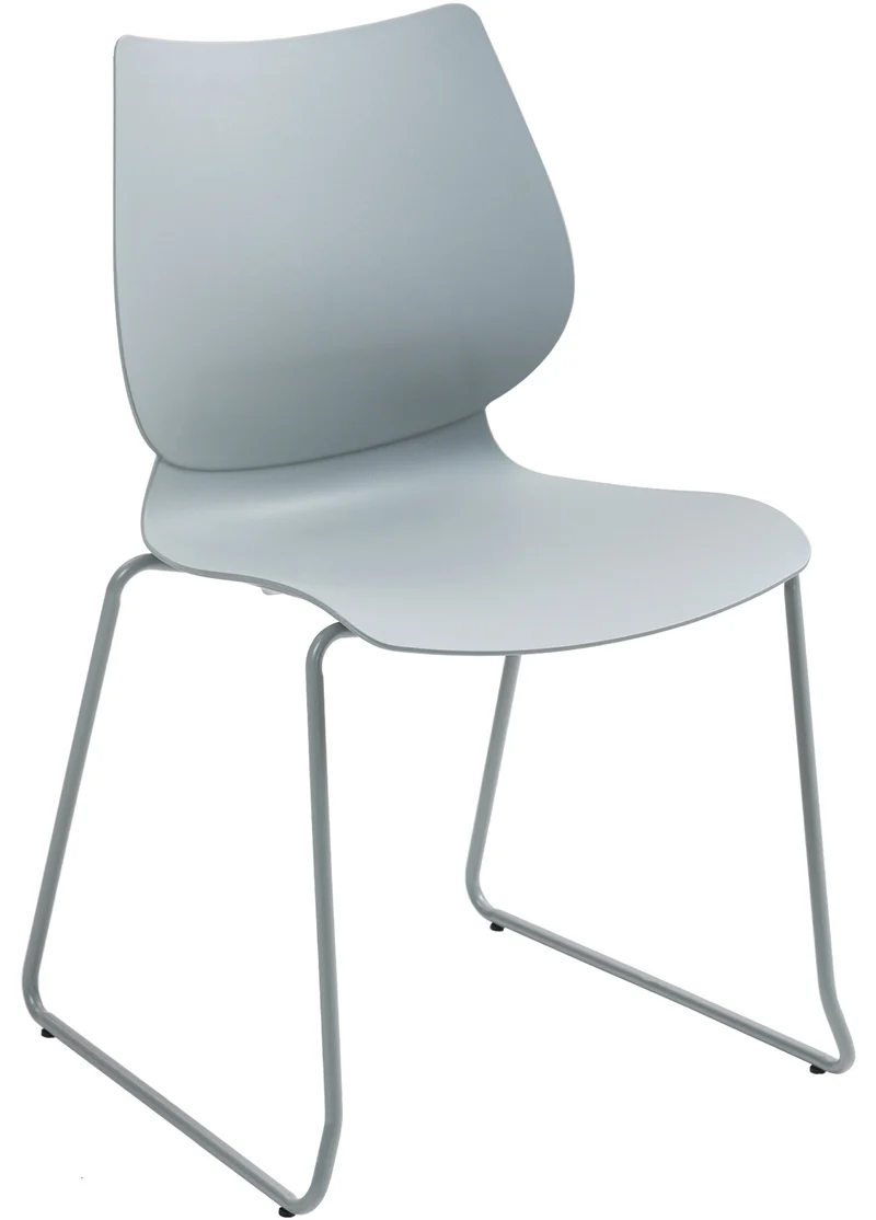 Chaise grise au design épuré – Style contemporain plastique gris cadre métal gris 10_0008267