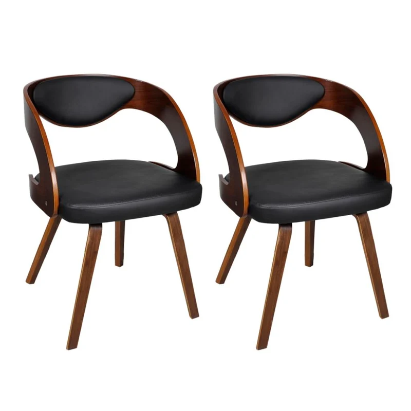 Lot de 2 chaises de salle à manger cuisine design moderne synthétique marron CDS020707