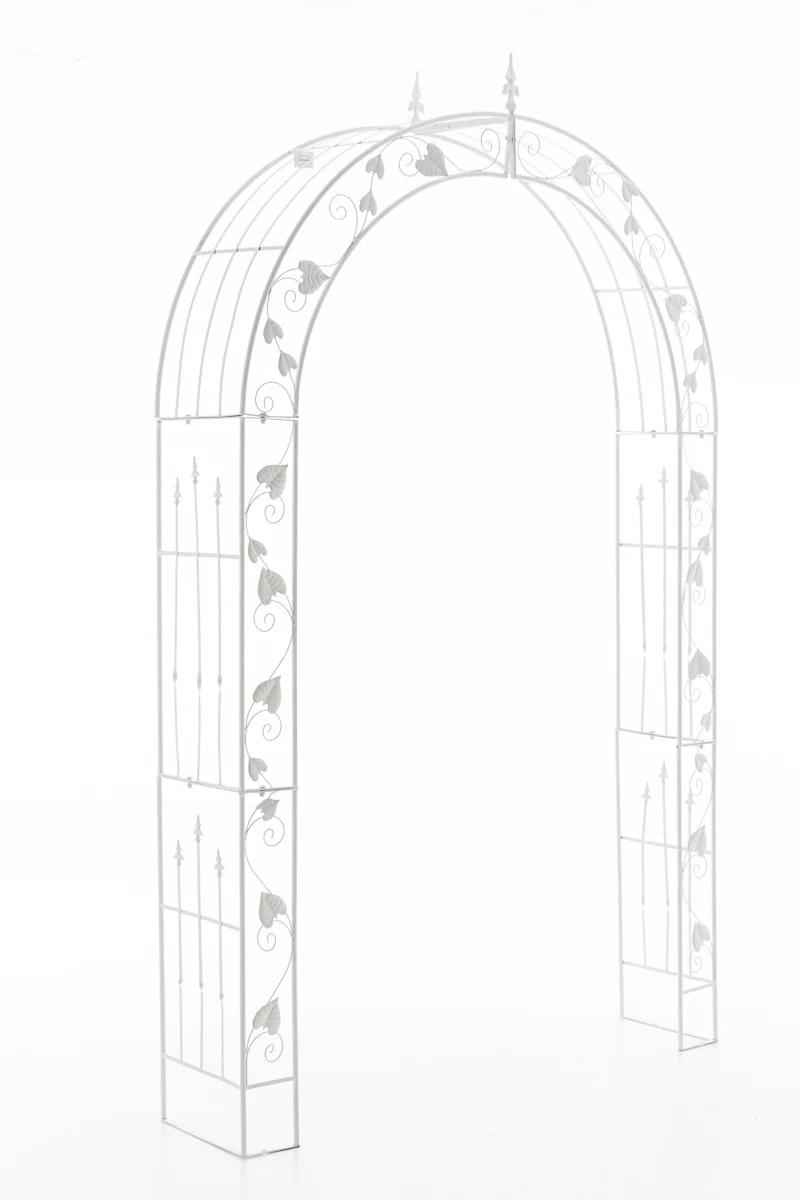 Arche à rosier décoration de de jardin plantes rosiers 247x147 cm en métal blanc 10_0003931