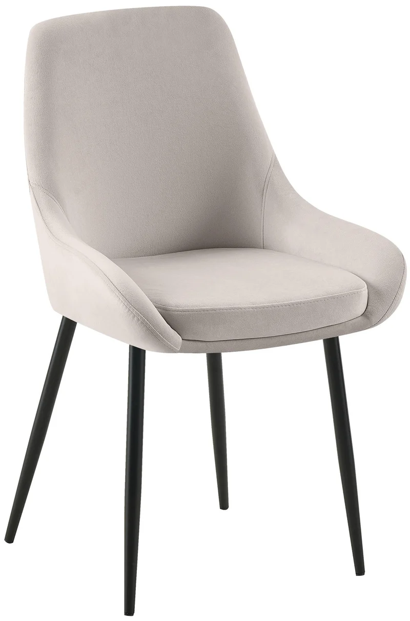 Chaise de salle à manger x1 élégance confort design moderne en velours gris structure métallique noir 10_0007485