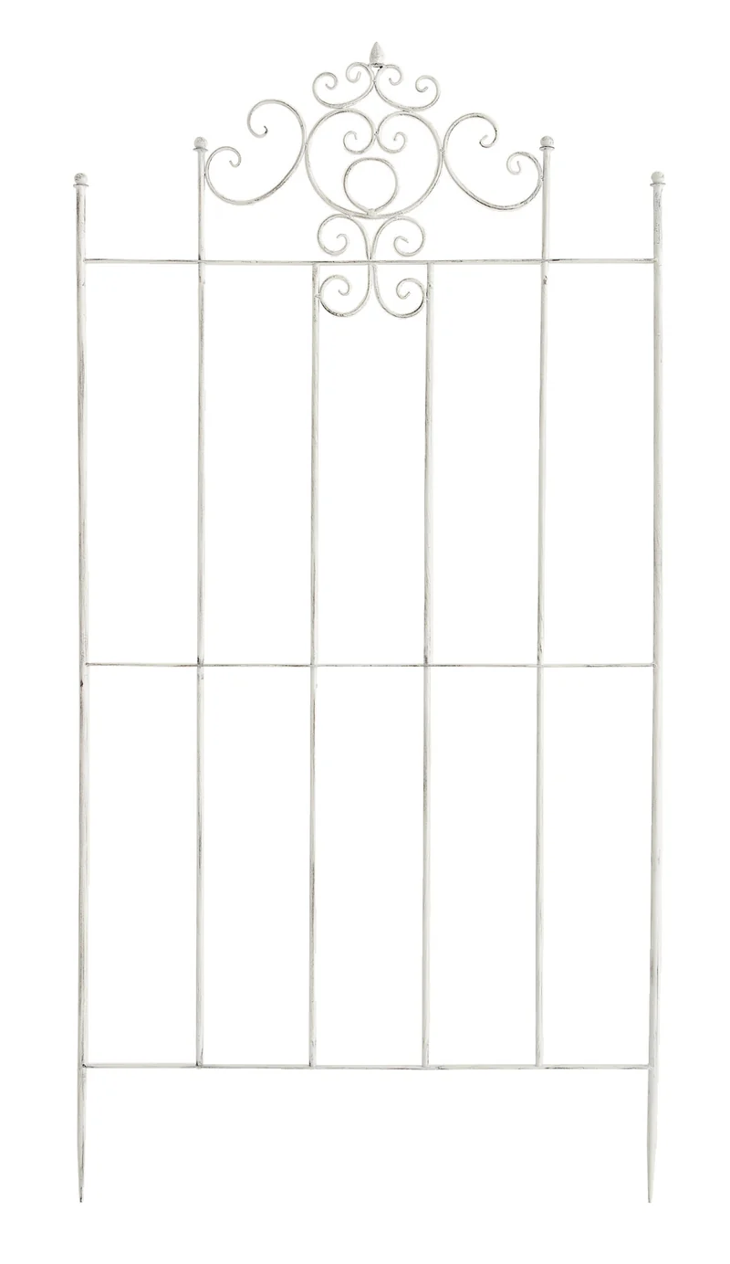 Treillis support pour plantes grimpantes métal blanc vieilli 10_0003894