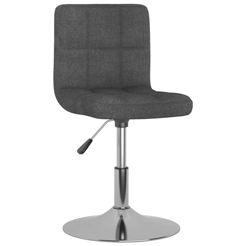 Chaise pivotante de salle à manger x1 en tissu gris foncé et acier chromé DEC025144