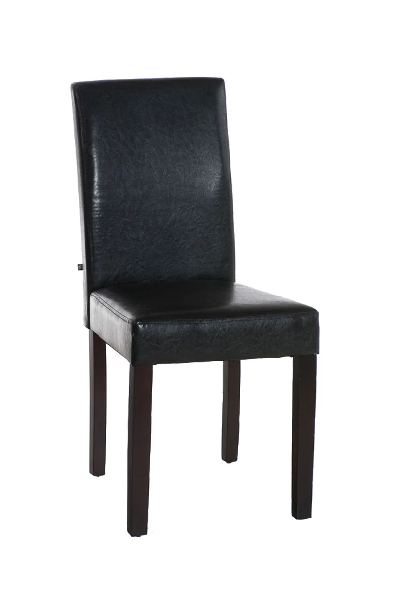 Chaise de salle à manger x1 design moderne en PVC marron et pieds en bois marron 10_0002012