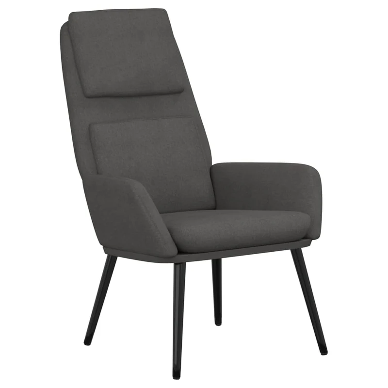 Fauteuil lounge chaise de canapé design moderne en tissu gris foncé DEC026685