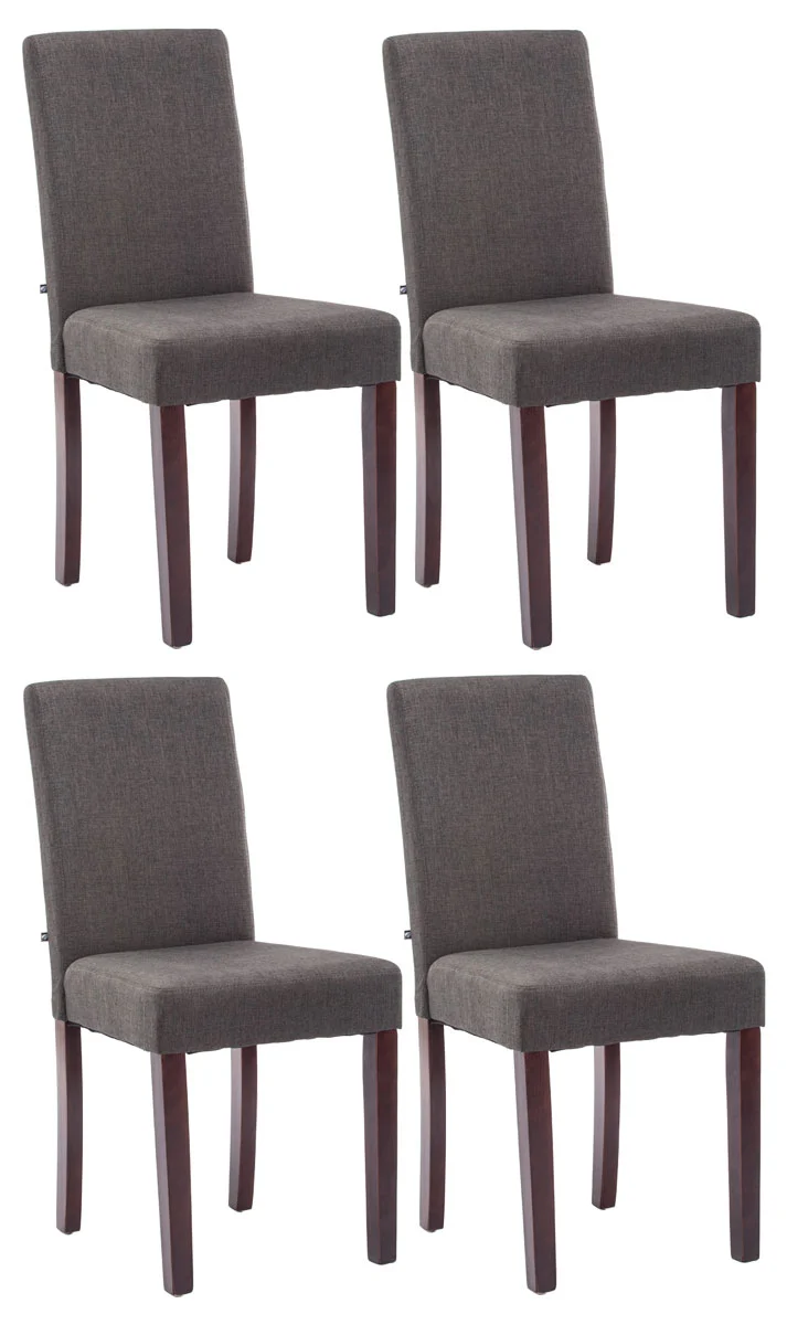 Lot de 4 chaises de salle à manger design moderne en tissu gris foncé pieds en bois marron foncé 10_0001770