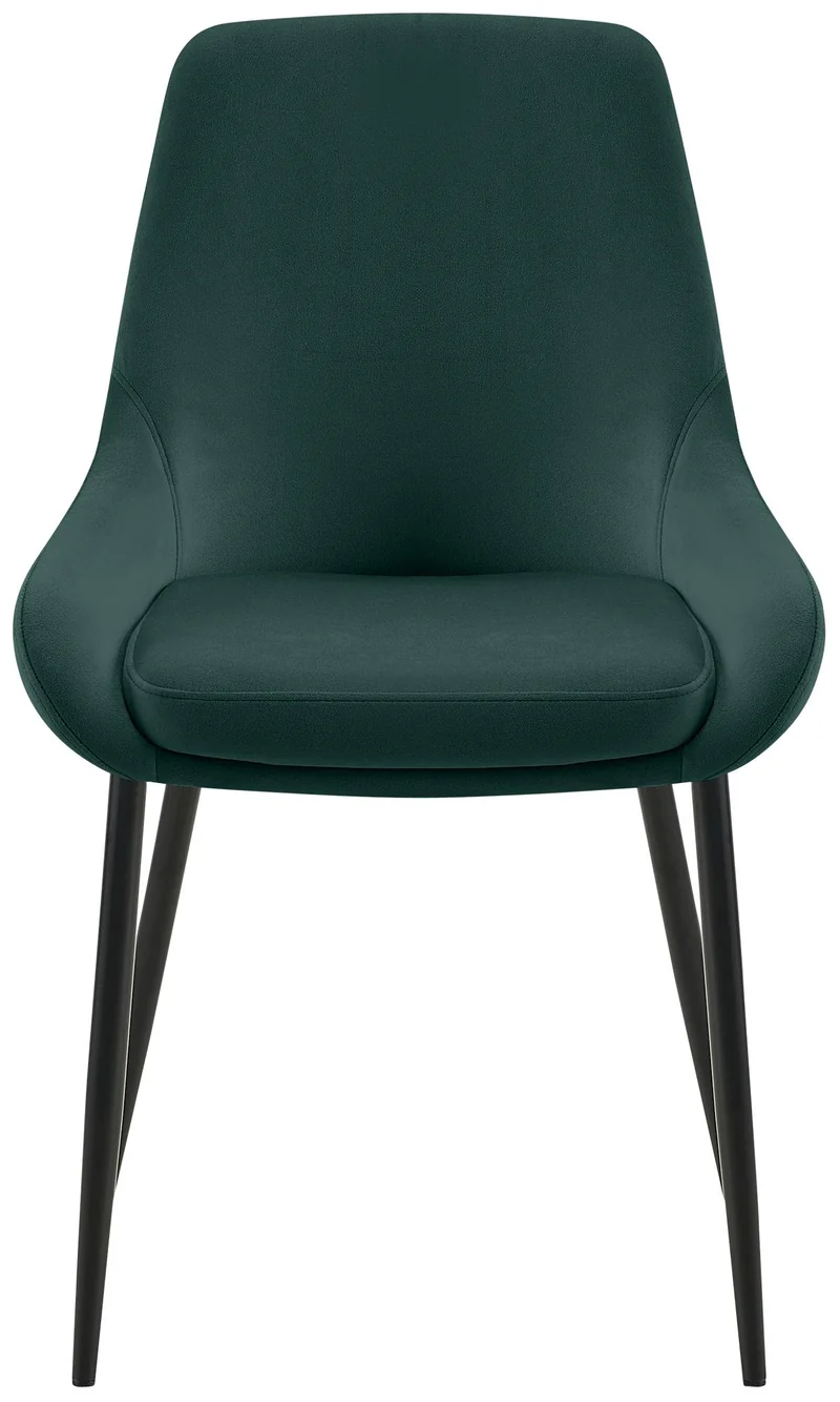 Lot de 2 chaises de salle à manger élégance confort design moderne en velours vert structure métallique noir 10_0007436