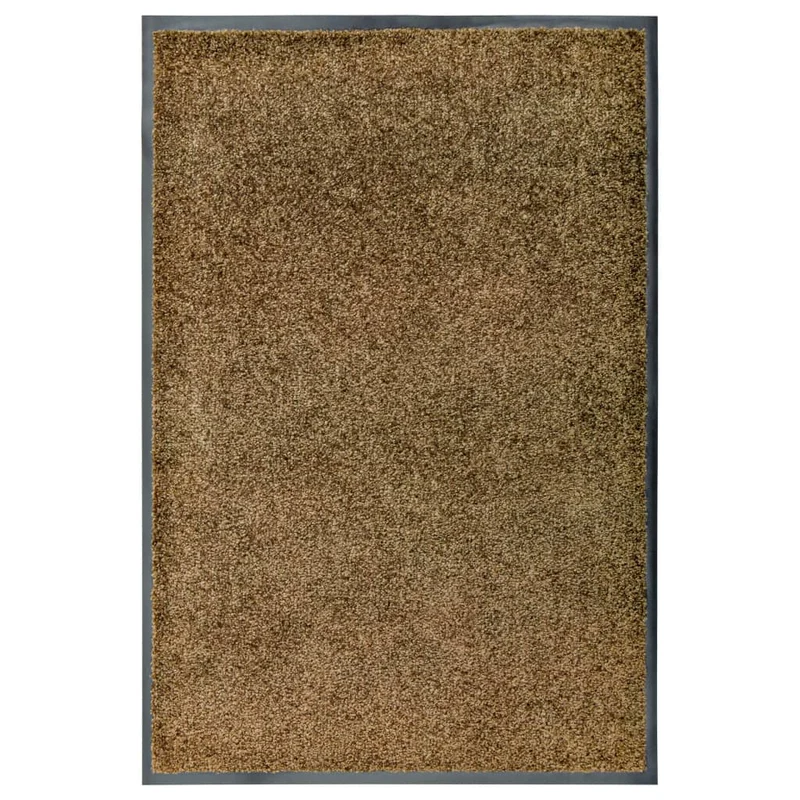 Paillasson porte d'entrée dessous antidérapant 60 x 90 cm PVC et polyamide marron DEC040621
