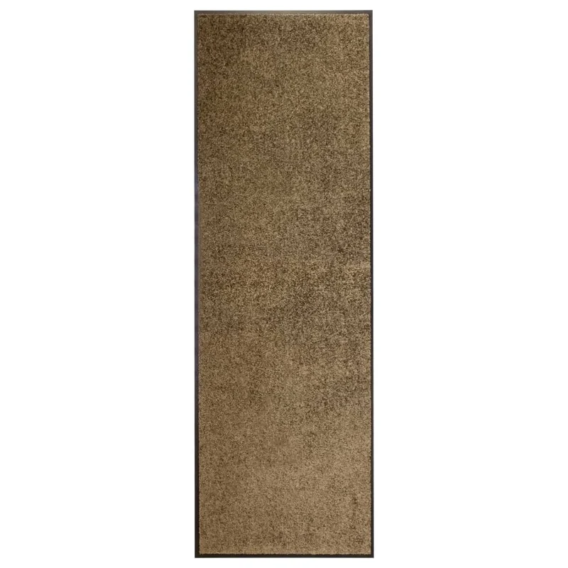 Paillasson porte d'entrée dessous antidérapant 60 x 180 cm PCV et polyamide marron DEC040620