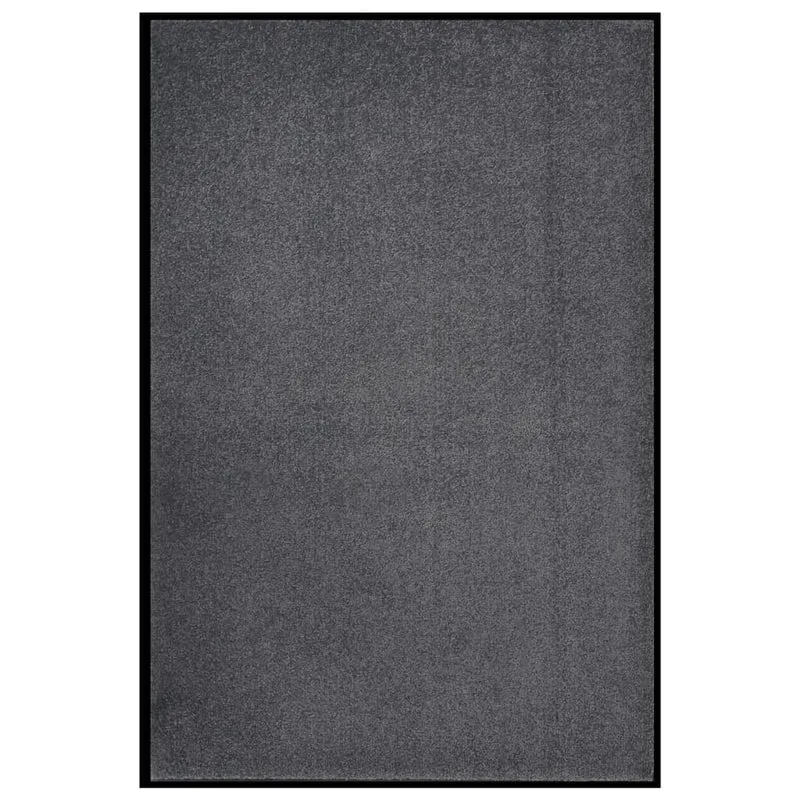 Paillasson porte d'entrée dessous antidérapant 80 x 120 cm PP torsadé anthracite et vinyle DEC040584