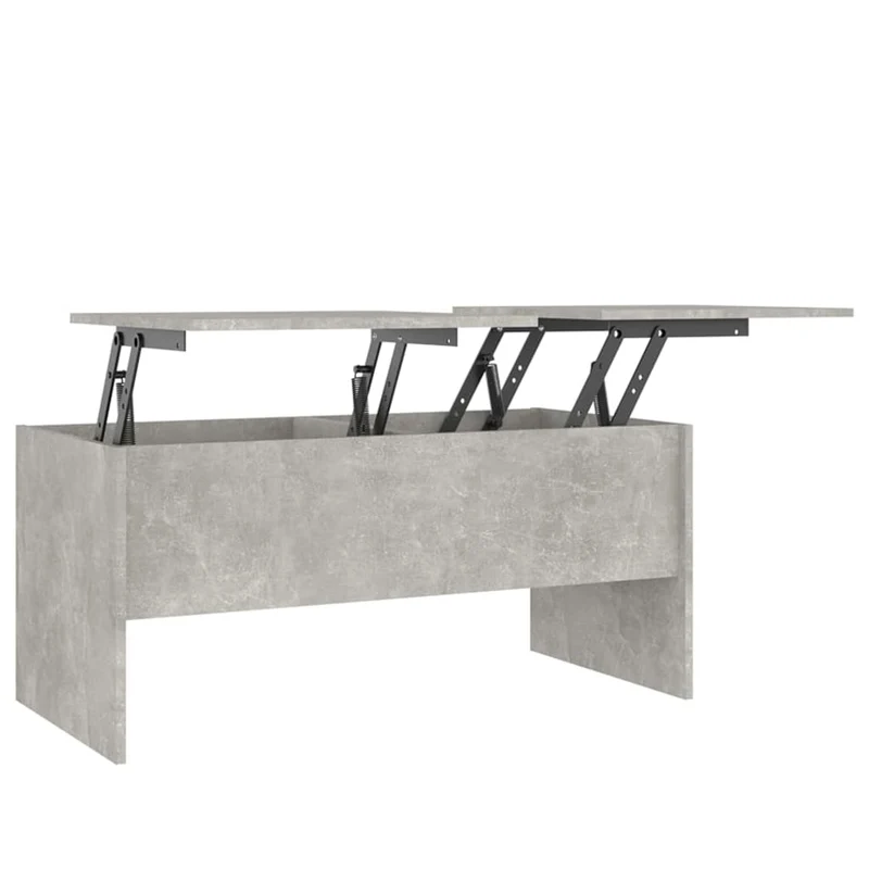 Table basse avec plateau relevable design moderne et contemporain 102 x 50,5 x 46,5 cm bois d'ingénierie gris DEC039246