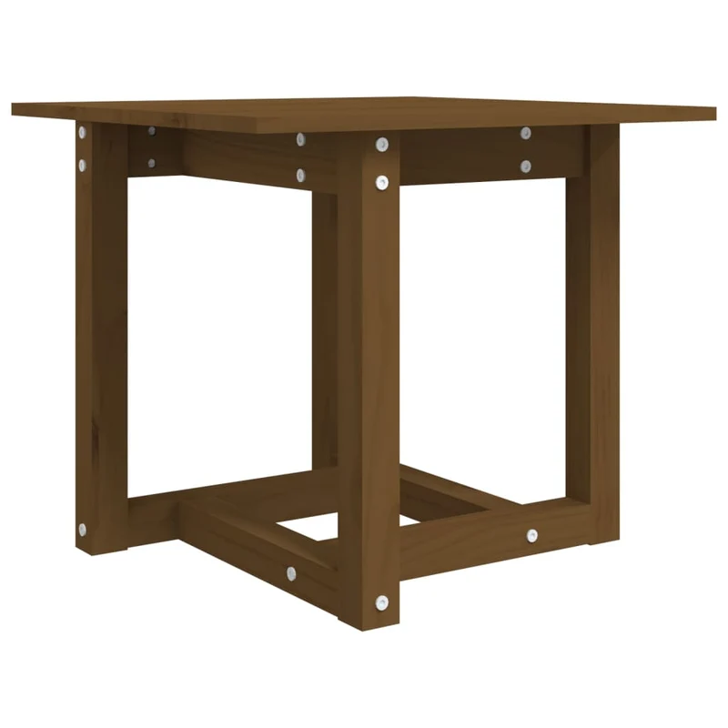 Table d'appoint design simple 50 x 50 x 45 cm bois massif de pin marron DEC039483