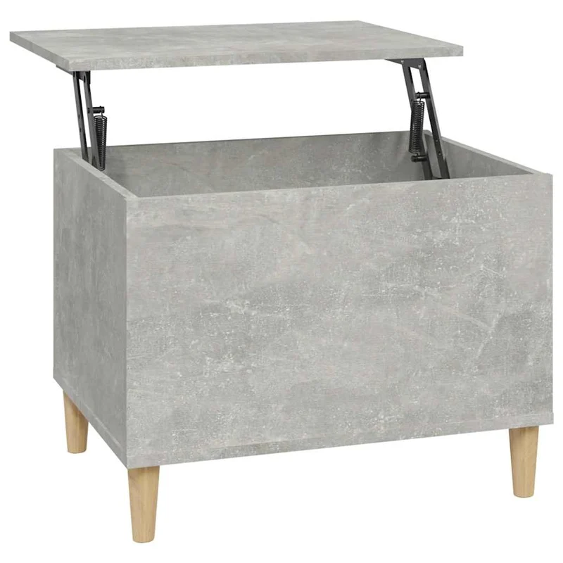 Table basse avec plateau relevable design moderne et contemporain 60 x 44,5 x 45 cm bois d'ingénierie gris DEC039317