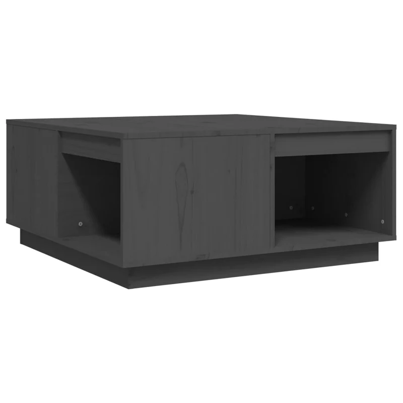 Table basse design moderne et contemporaine 80 x 81 x 36,5 cm bois massif de pin gris DEC039208