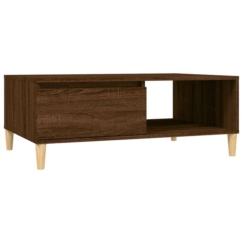 Table basse design moderne et contemporaine 90 x 60 x 35 cm bois d'ingénierie marron DEC038824