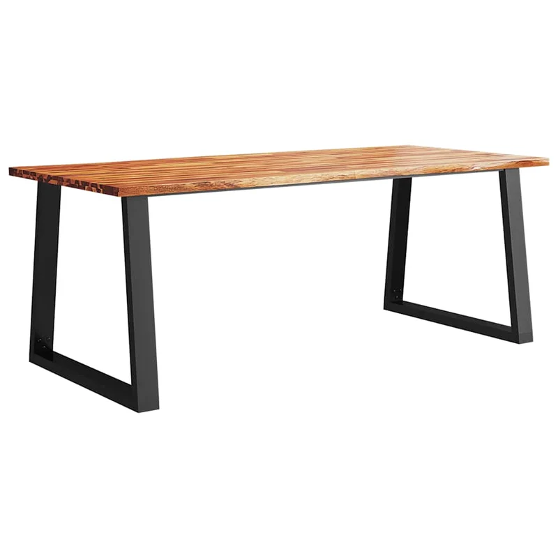 Table de salle à manger design industriel 200 x 90 x 75 cm bois d'acacia et acier DEC036744
