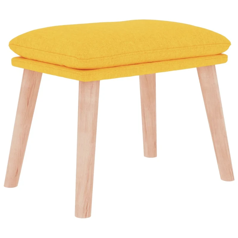 Repose-pieds tabouret 45 x 29,5 x 35 cm tissu jaune DEC030379