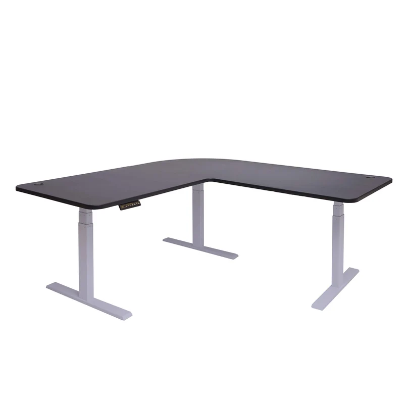 Bureau d angle électrique réglable en hauteur 3 moteurs 178x178 cm 84 kg HDF acier noir 04_0010929