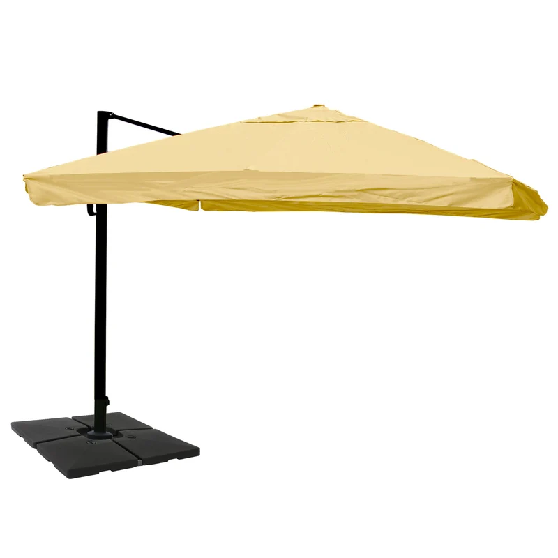 Parasol déporté professionnel 3x4 m inclinable non orientable avec pied lestable inclus polyester aluminium acier crème anthracite 04_0011248