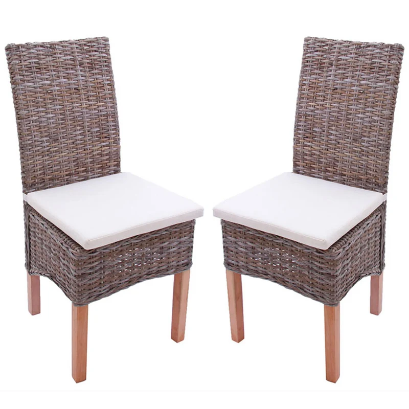 Lot de 2 chaises de salle à manger en kubu rotin avec coussins 97 cm bois d’acajou rotin naturel 04_0007344