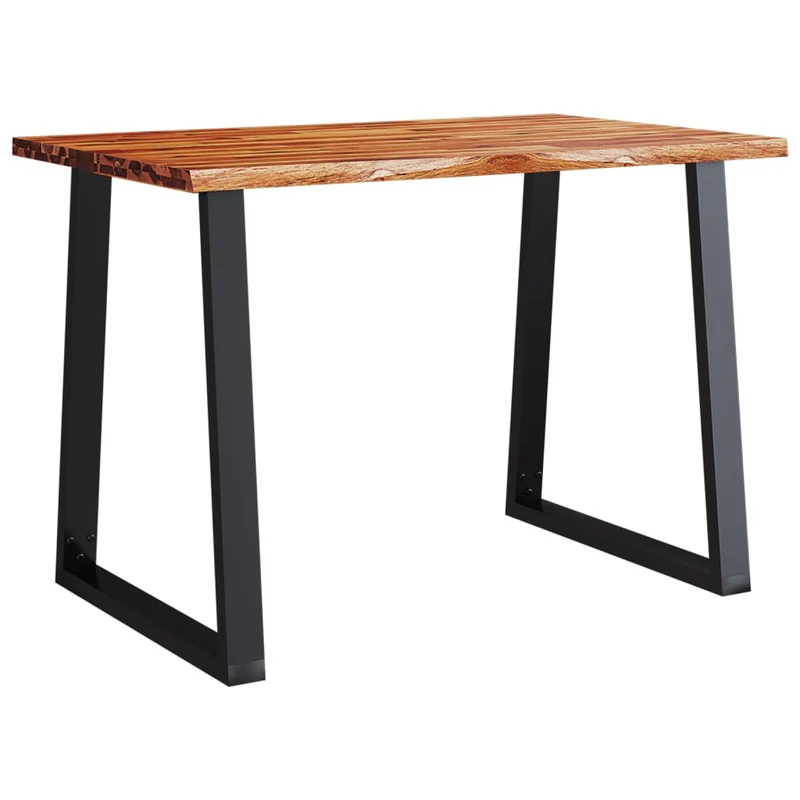 Table de salle à manger design industriel 110 x 70 x 75 cm bois d'acacia et acier DEC036694