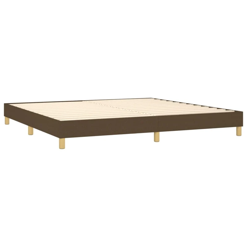 Sommier à lattes sur pieds cadre de lit 200x200 cm tissu marron foncé TDL0207056