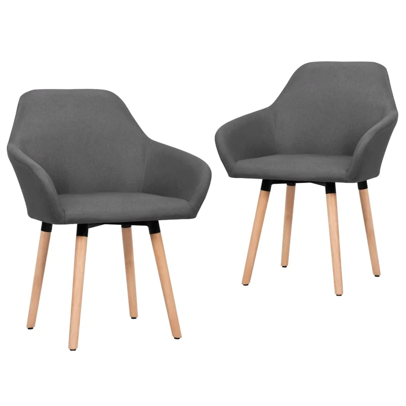 Lot de 2 chaises de salle à manger cuisine design moderne tissu gris foncé CDS020543