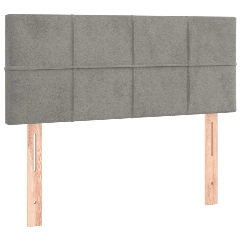 Tête de lit accessoire couchage chambre à coucher meuble 80 x 5 x 78/88 cm tissu velours gris clair TDL0203215