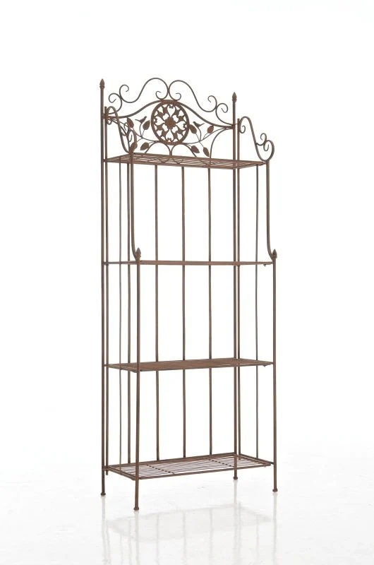 Étagère de rangement plantes chaussures cuisine 4 niveaux en métal 175x66x32 cm marron vieilli ETA10092