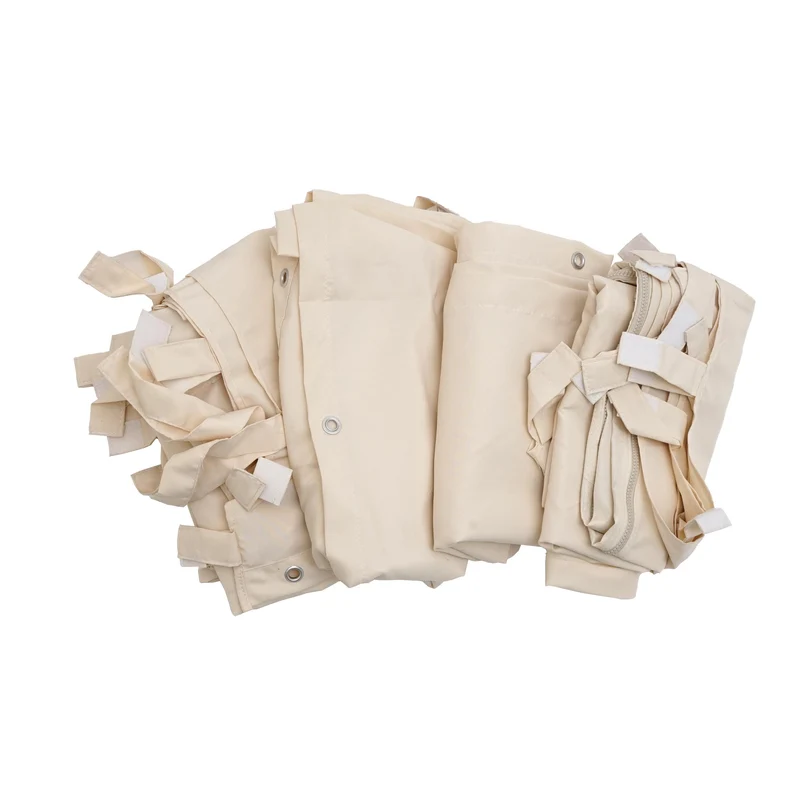 Lot de 4 parois pour pergola 3 x 3 m avec fermeture éclair tissu polyester crème pergola non incluse 04_0010785