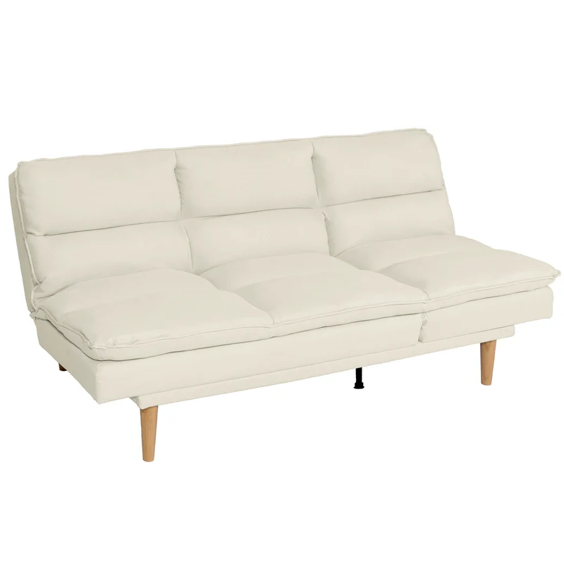 Canapé-lit convertible lit d’appoint surface de couchage 180 x 110 cm en tissu crème 04_0010155