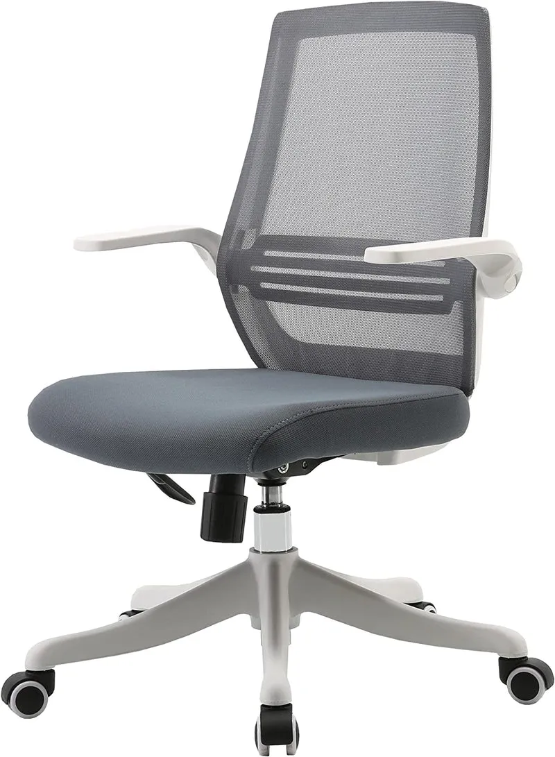 Chaise de bureau ergonomique accoudoirs mécanisme de bascule en maille gris BUR04105